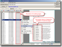 Step 5. Change resolution of pages.